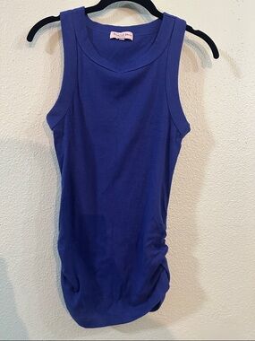 Michael Stars Blue Tank Top Size S Made in USA Cotton Modal Stretch